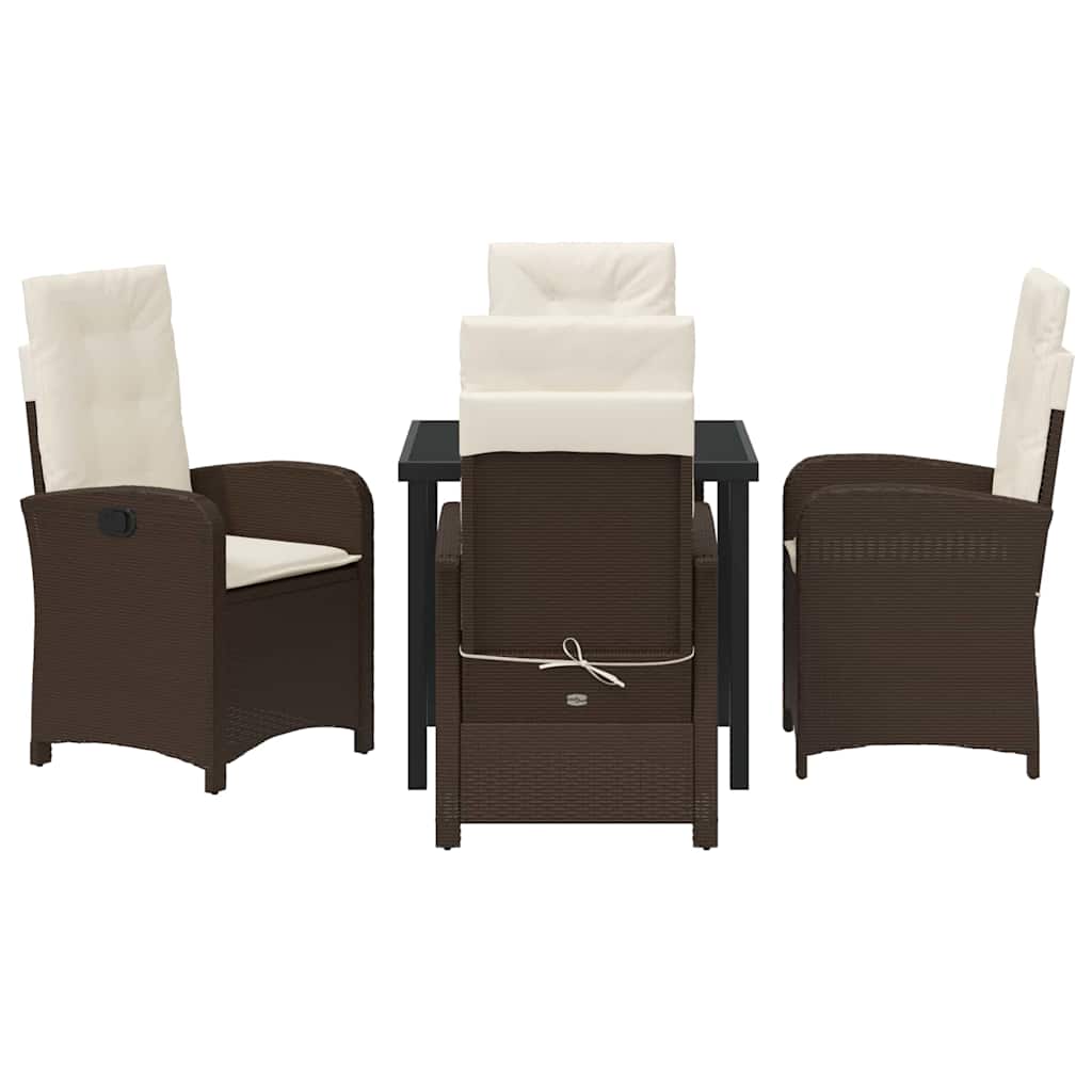 Ensemble de salle à manger pour jardin 5 pcs Marron polyrotin - XIOS