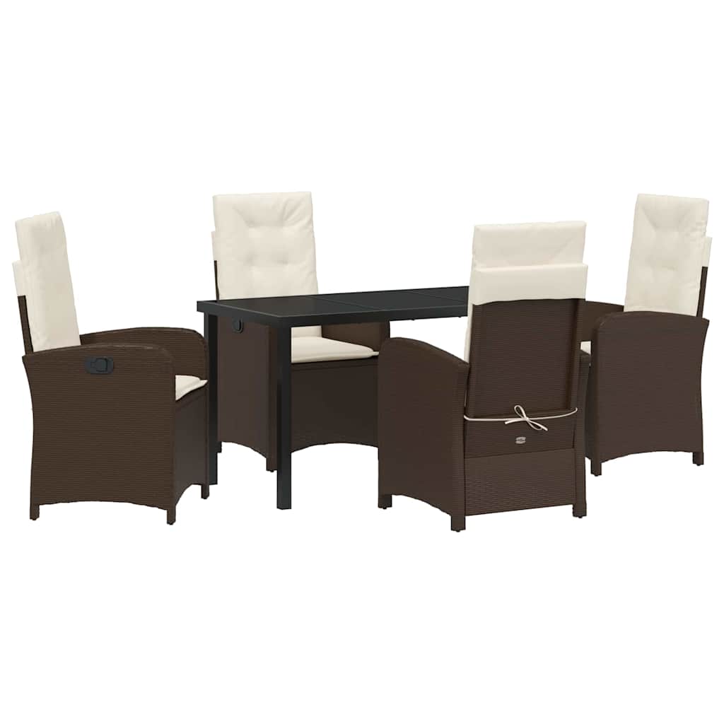 Ensemble de salle à manger pour jardin 5 pcs Marron polyrotin - XIOS