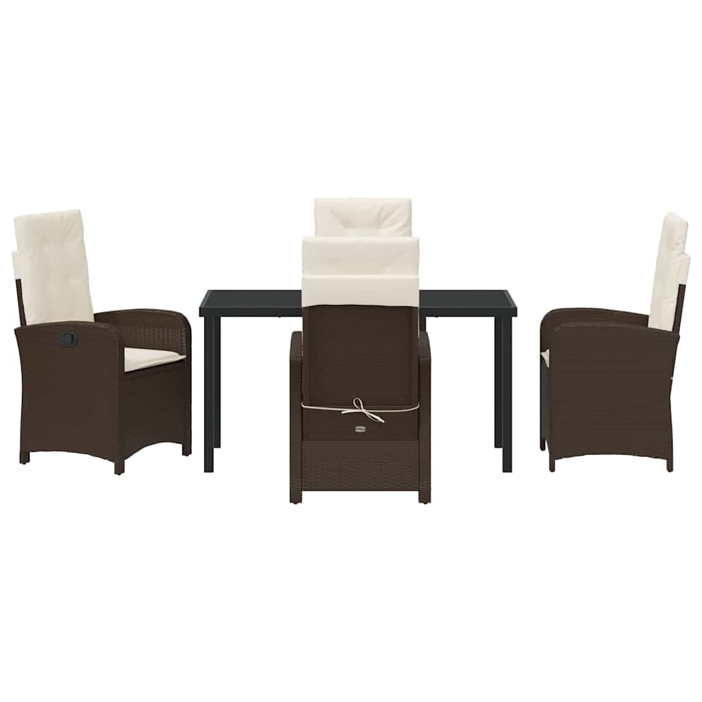 Ensemble de salle à manger pour jardin 5 pcs Marron polyrotin - XIOS