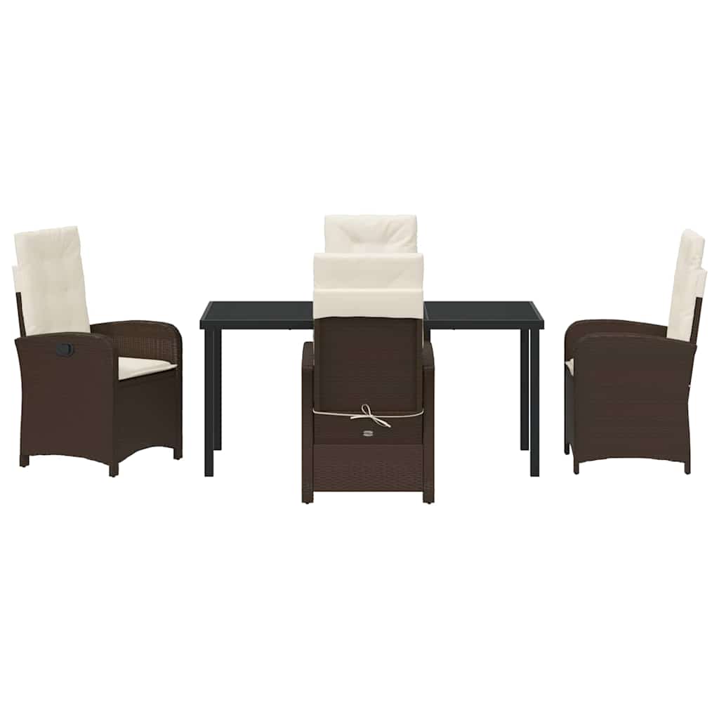 Ensemble de salle à manger pour jardin 5 pcs Marron polyrotin - XIOS