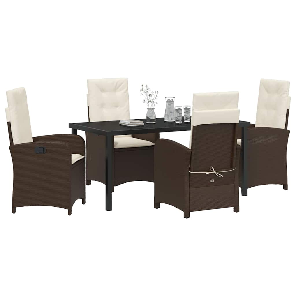 Ensemble de salle à manger pour jardin 5 pcs Marron polyrotin - XIOS