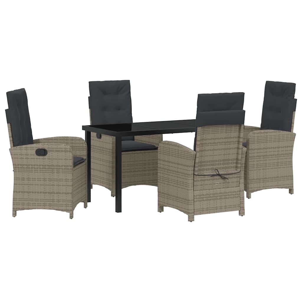 Ensemble de salle à manger pour jardin 5 pcs Gris polyrotin - XIOS