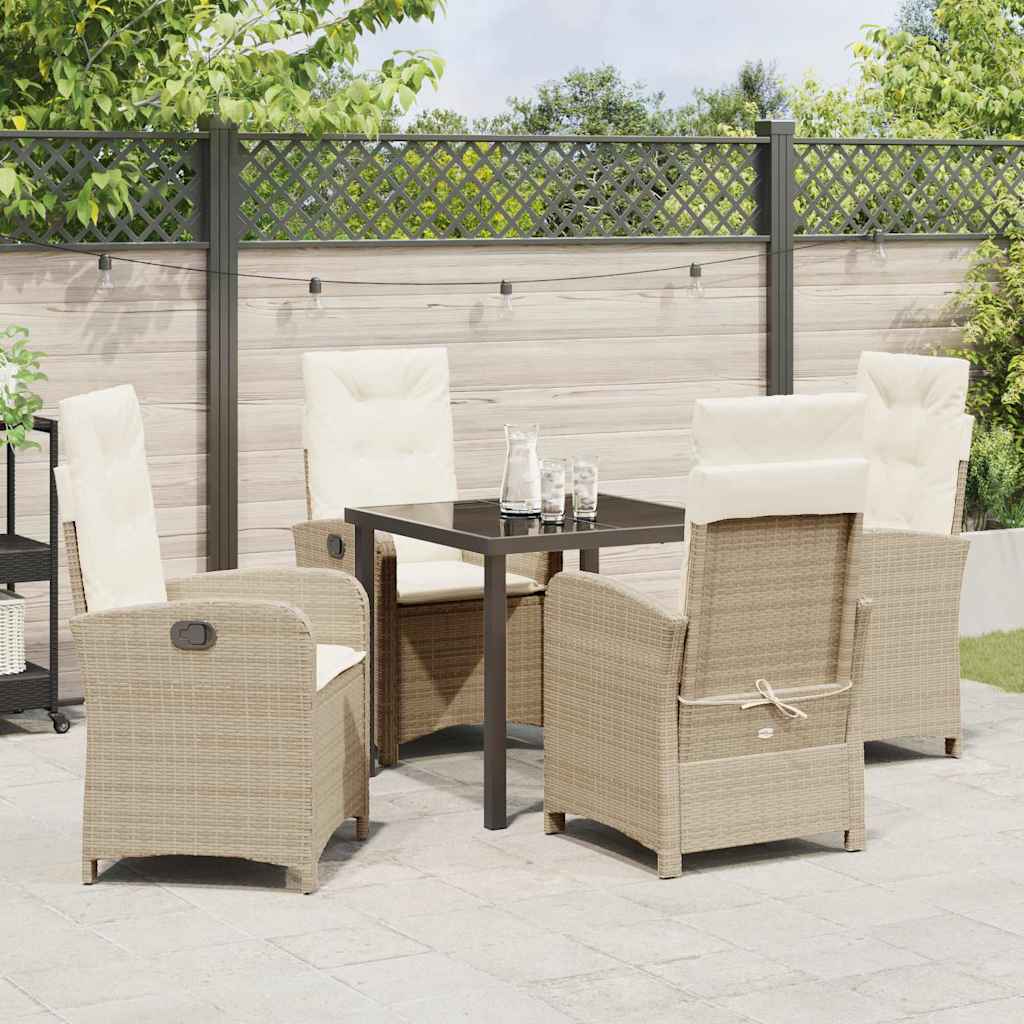Ensemble de salle à manger pour jardin 5 pcs Beige polyrotin - XIOS