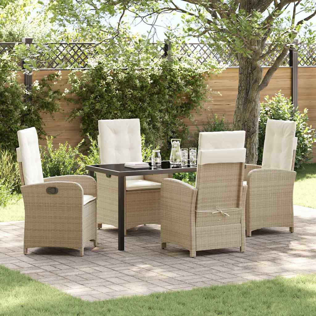 Ensemble de salle à manger pour jardin 5 pcs Beige polyrotin - XIOS