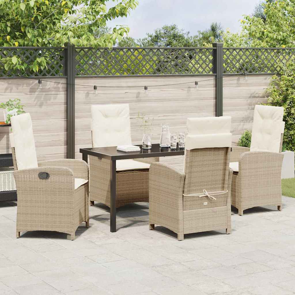 Ensemble de salle à manger pour jardin 5 pcs Beige polyrotin - XIOS