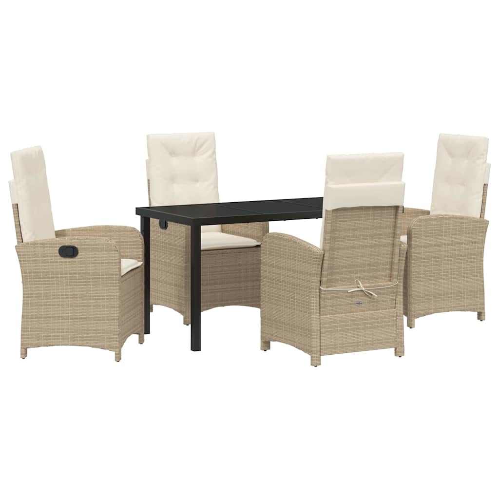 Ensemble de salle à manger pour jardin 5 pcs Beige polyrotin - XIOS