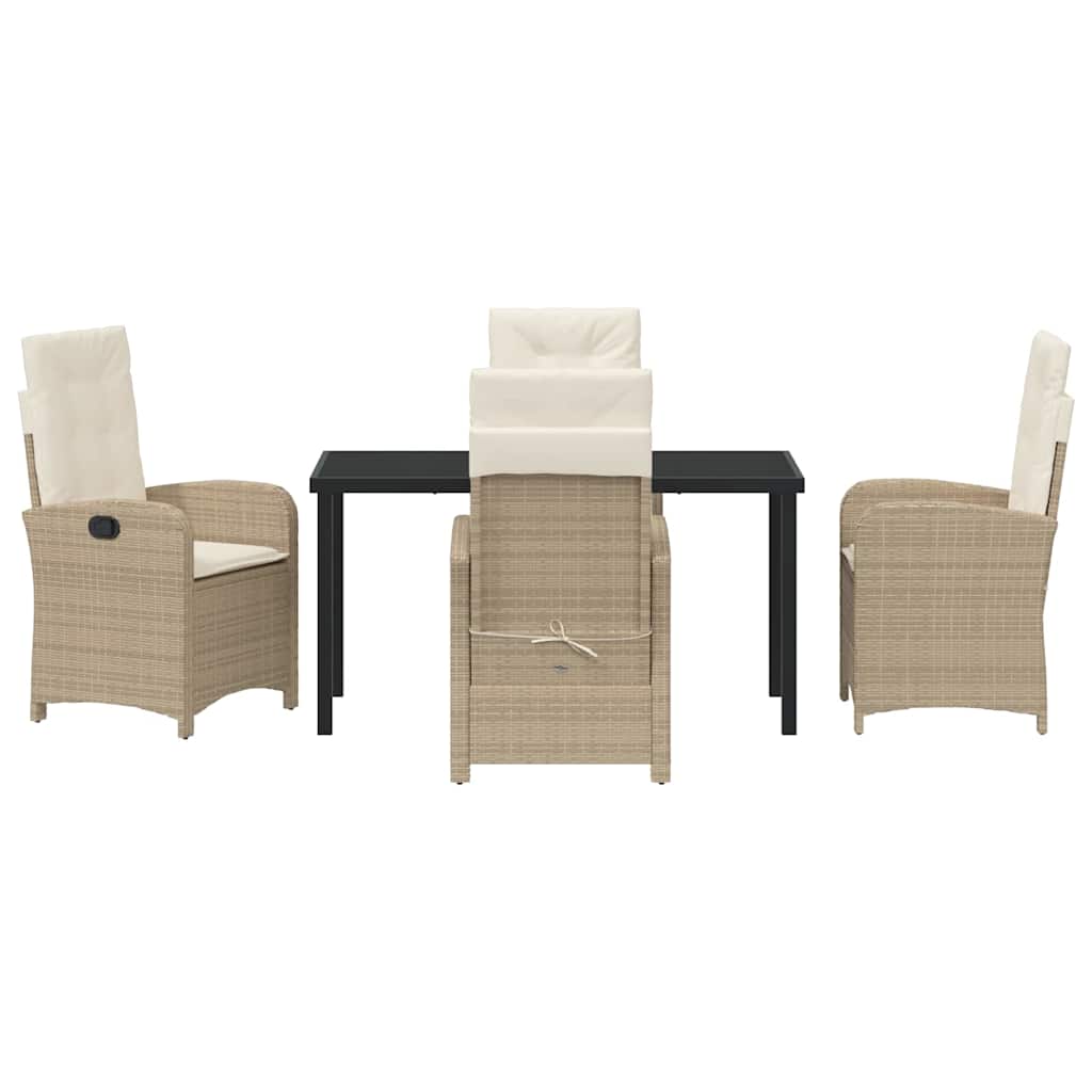 Ensemble de salle à manger pour jardin 5 pcs Beige polyrotin - XIOS