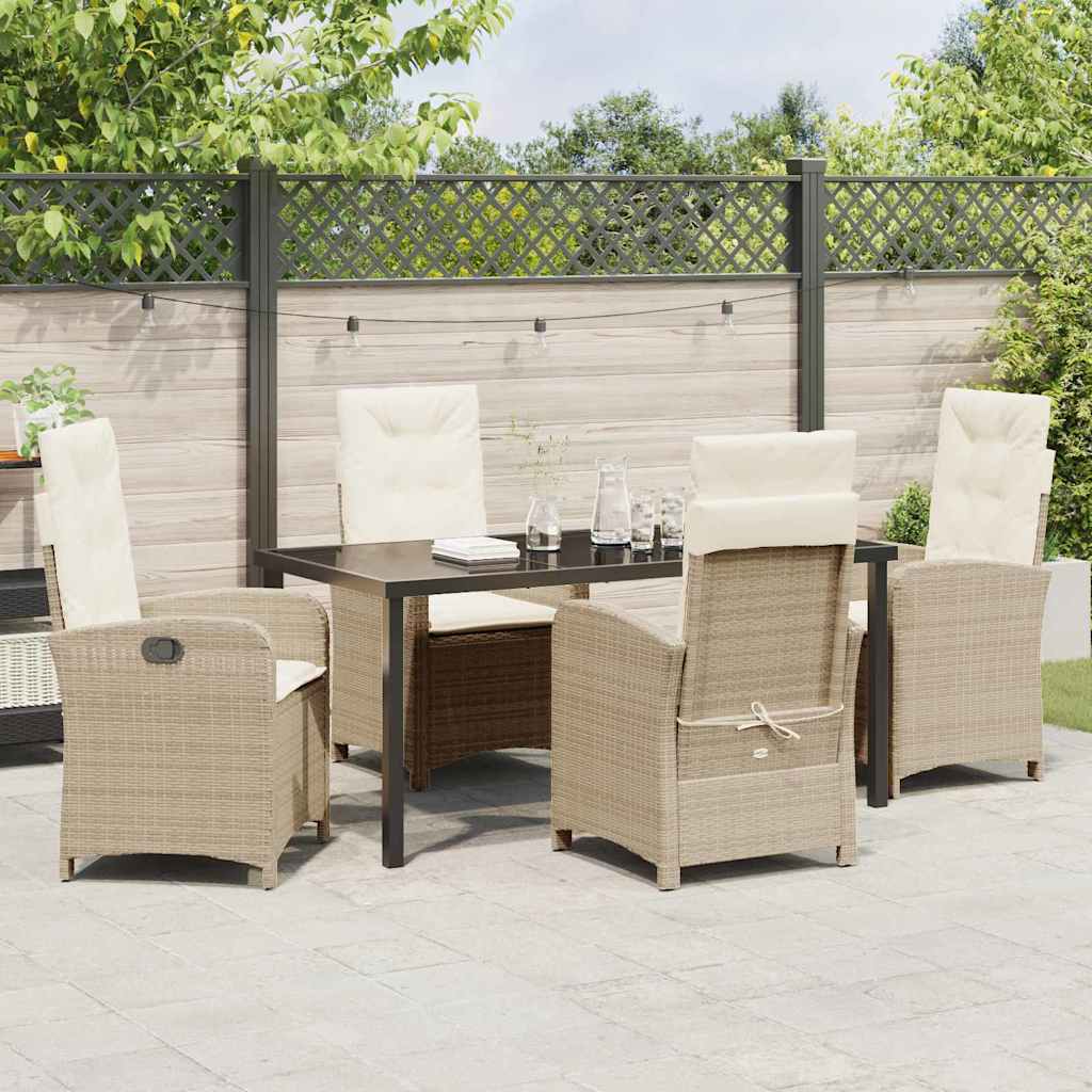 Ensemble de salle à manger pour jardin 5 pcs Beige polyrotin - XIOS