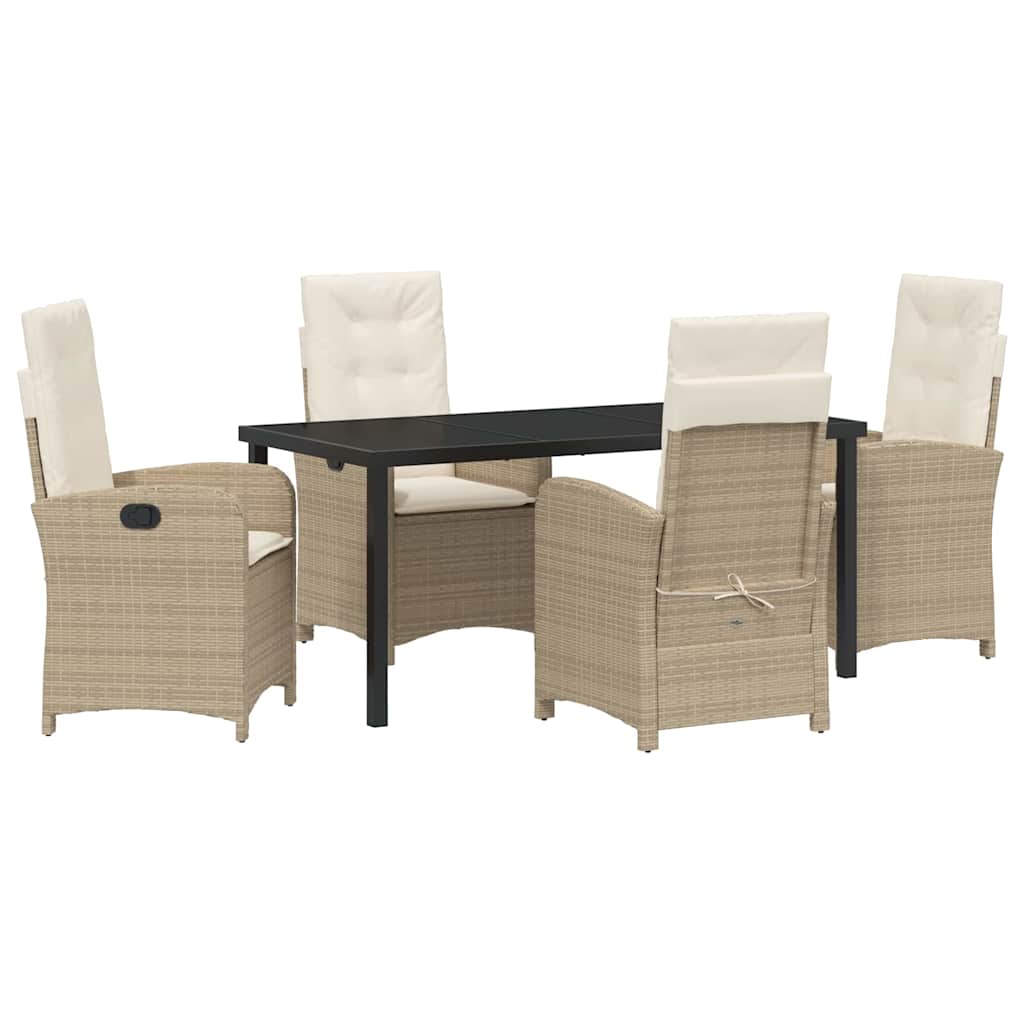 Ensemble de salle à manger pour jardin 5 pcs Beige polyrotin - XIOS