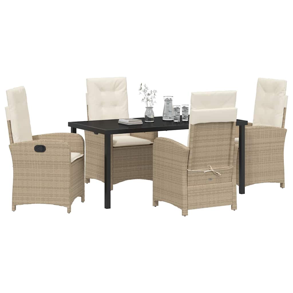 Ensemble de salle à manger pour jardin 5 pcs Beige polyrotin - XIOS