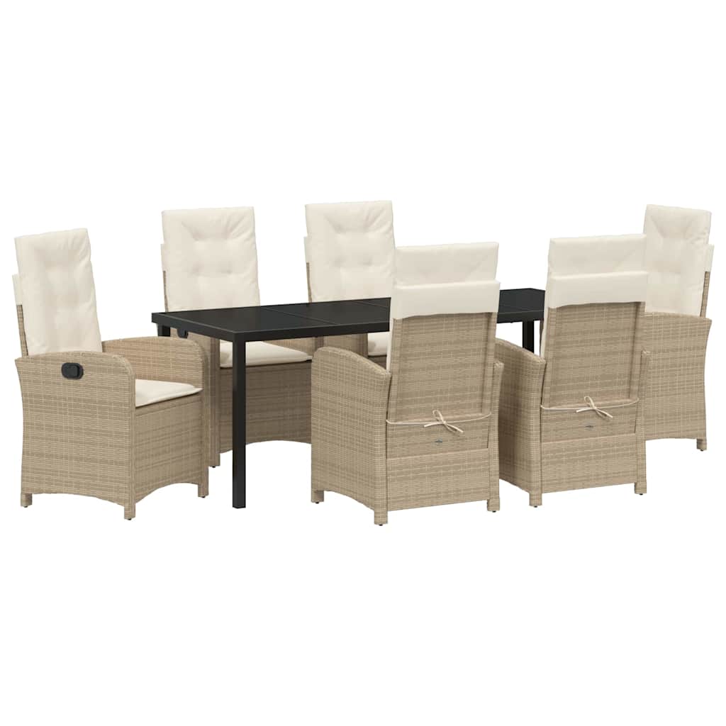 Ensemble de salle à manger pour jardin 7 pcs Beige polyrotin - XIOS