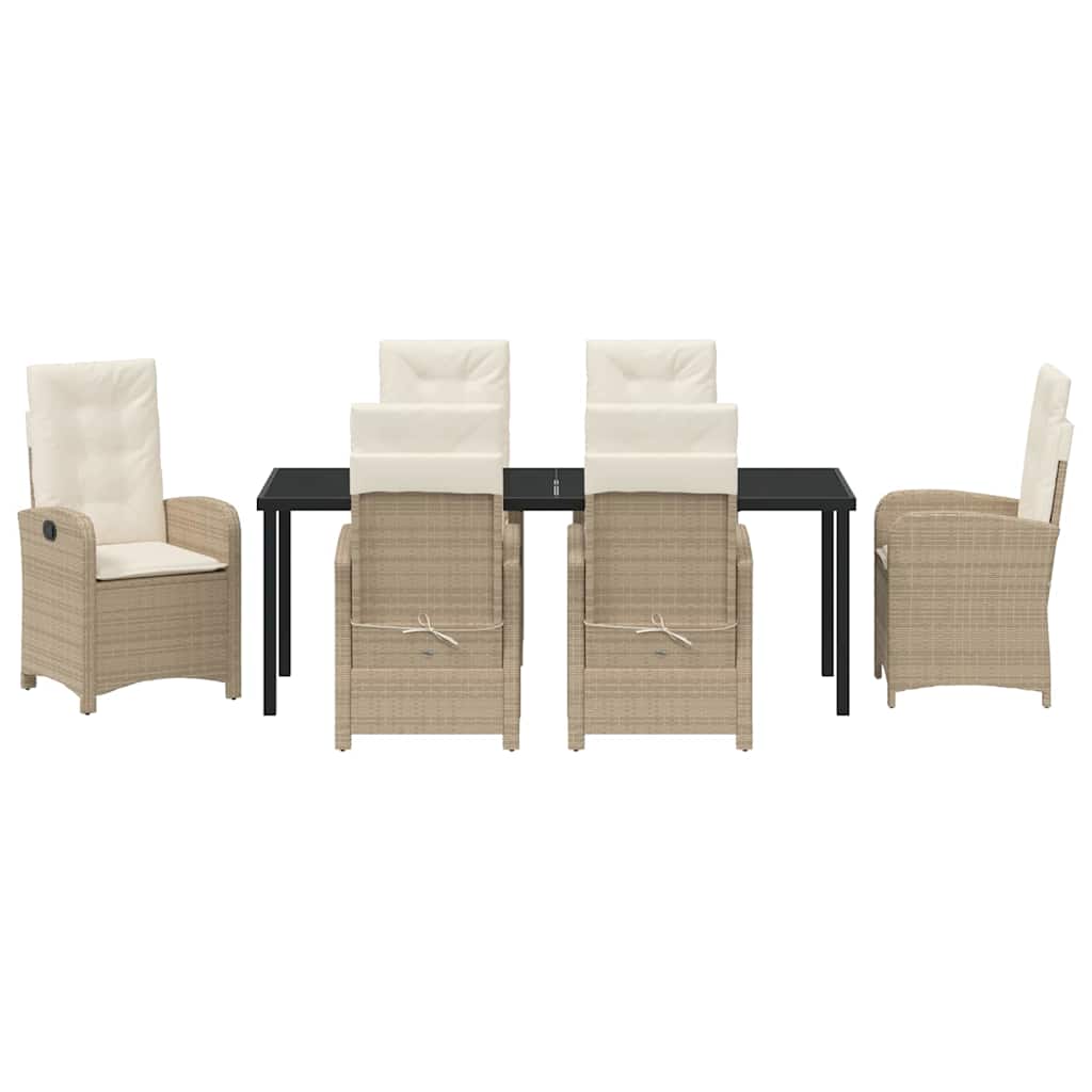 Ensemble de salle à manger pour jardin 7 pcs Beige polyrotin - XIOS
