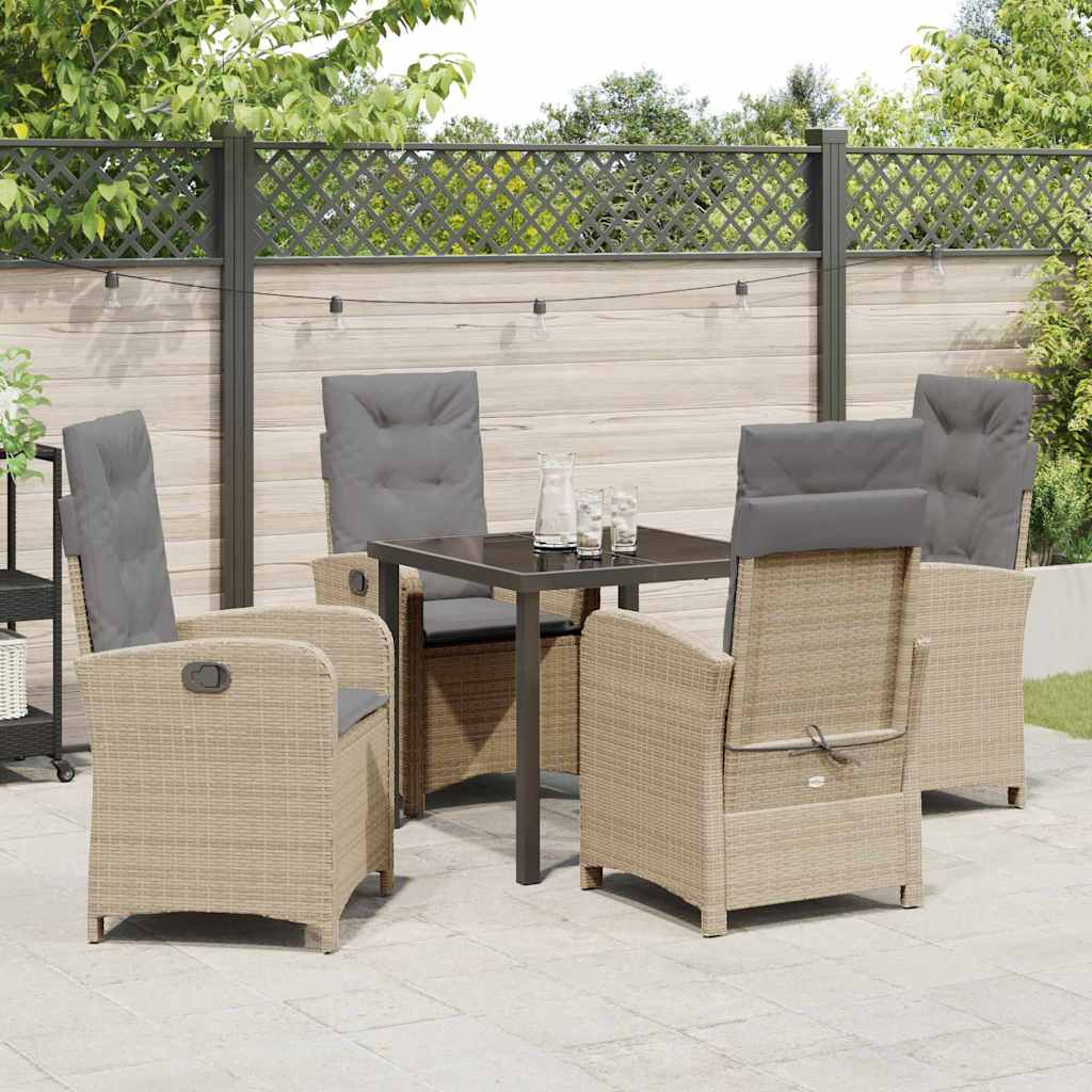 Ensemble de salle à manger pour jardin 5 pcs Beige polyrotin - XIOS