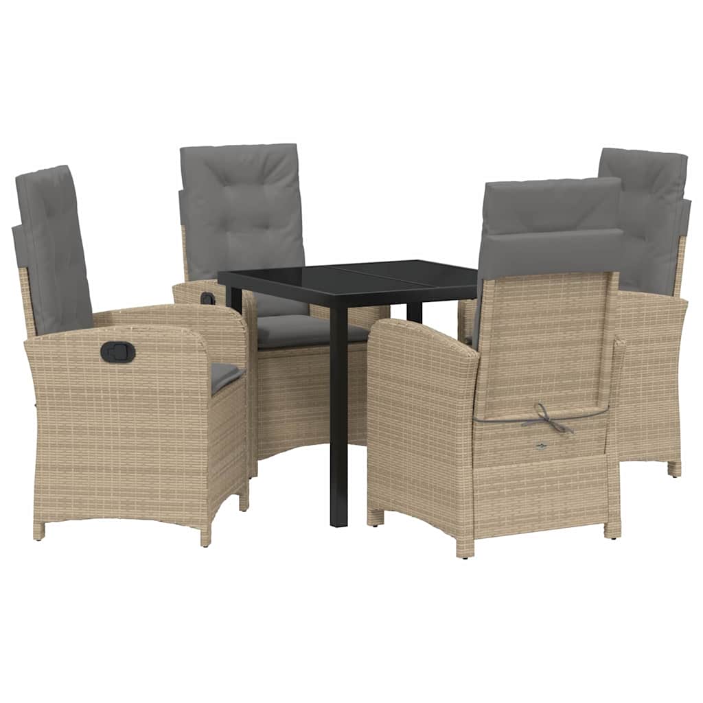 Ensemble de salle à manger pour jardin 5 pcs Beige polyrotin - XIOS