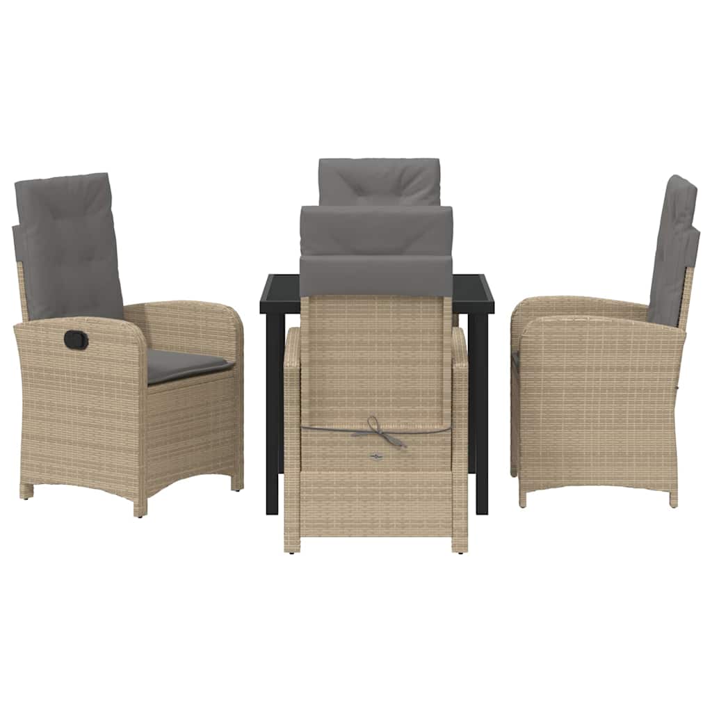 Ensemble de salle à manger pour jardin 5 pcs Beige polyrotin - XIOS
