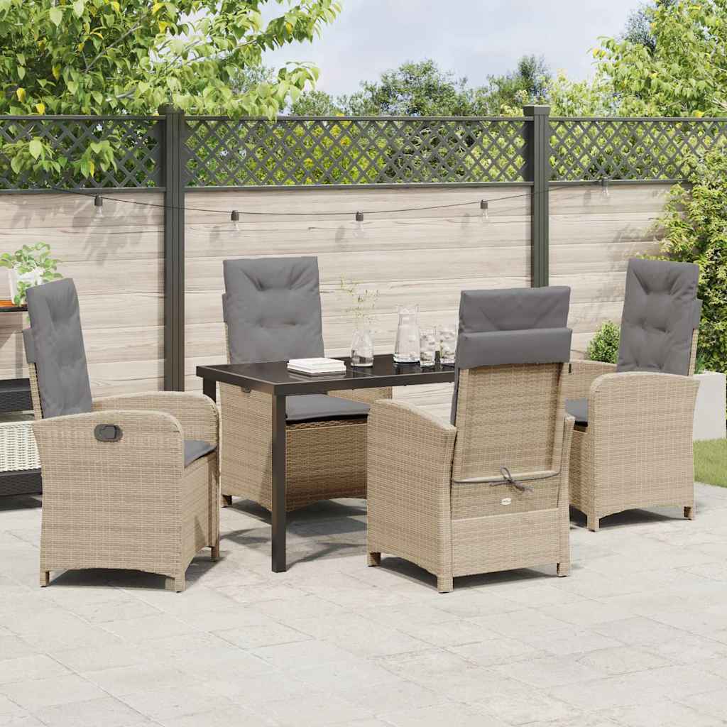 Ensemble de salle à manger pour jardin 5 pcs Beige polyrotin - XIOS