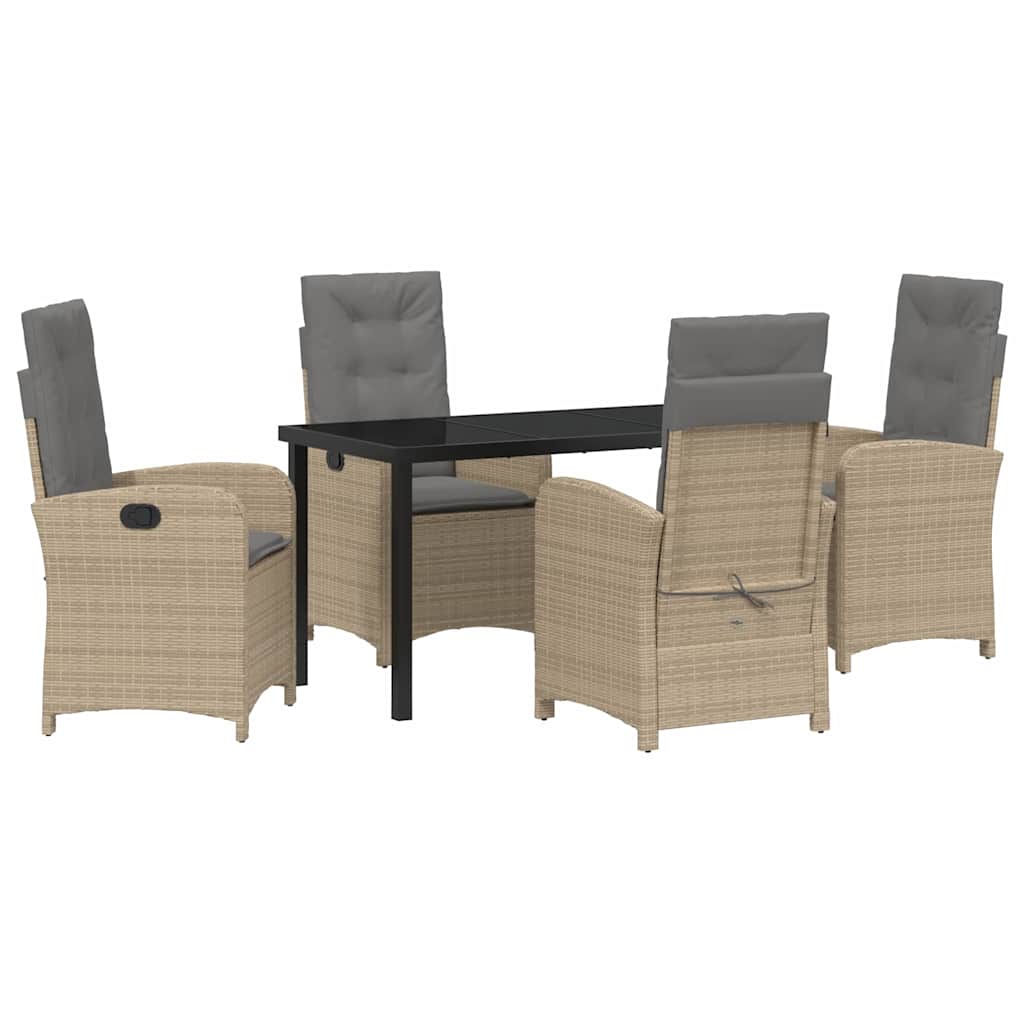 Ensemble de salle à manger pour jardin 5 pcs Beige polyrotin - XIOS