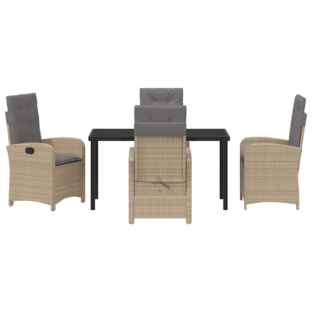 Ensemble de salle à manger pour jardin 5 pcs Beige polyrotin - XIOS