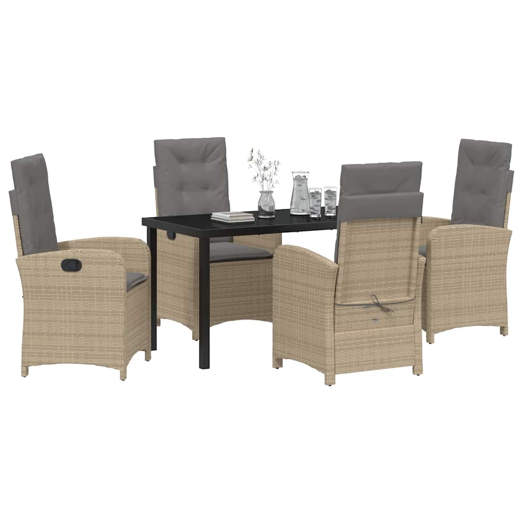 Ensemble de salle à manger pour jardin 5 pcs Beige polyrotin - XIOS