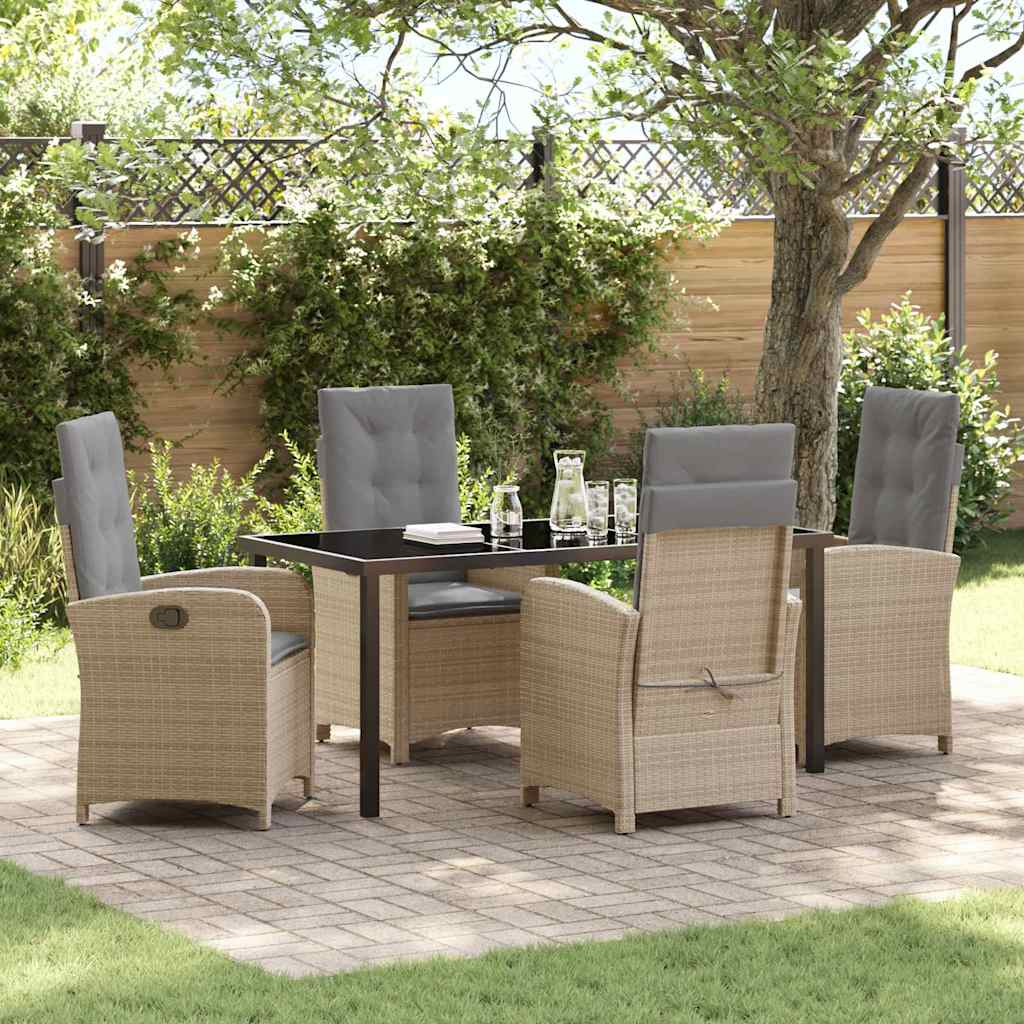 Ensemble de salle à manger pour jardin 5 pcs Beige polyrotin - XIOS