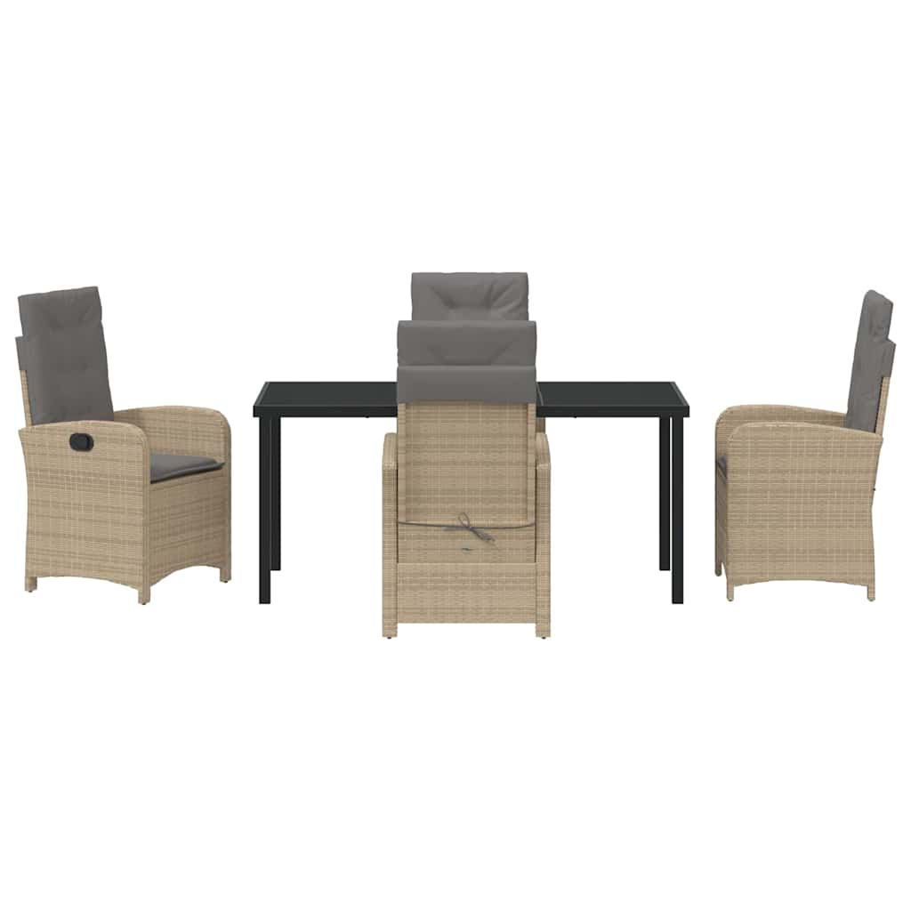 Ensemble de salle à manger pour jardin 5 pcs Beige polyrotin - XIOS
