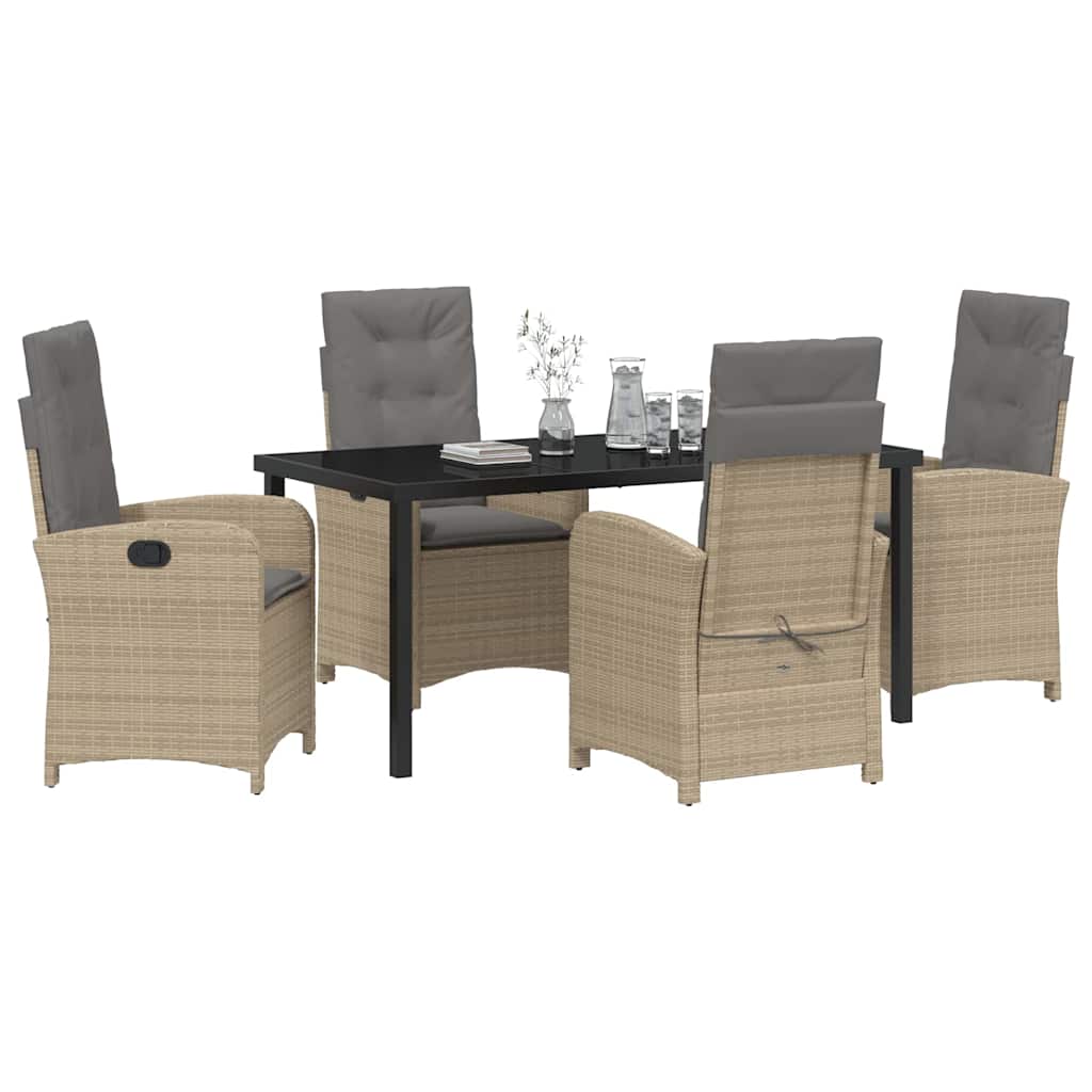 Ensemble de salle à manger pour jardin 5 pcs Beige polyrotin - XIOS