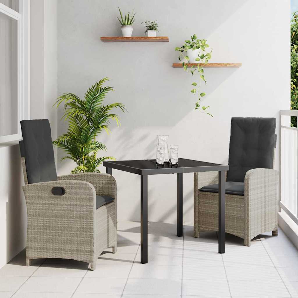 Ensemble de salle à manger pour jardin 3 pcs Gris clair - XIOS