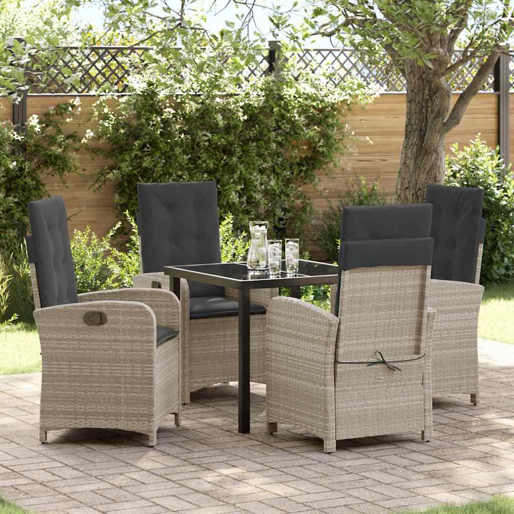 Ensemble de salle à manger pour jardin 5 pcs Gris clair - XIOS