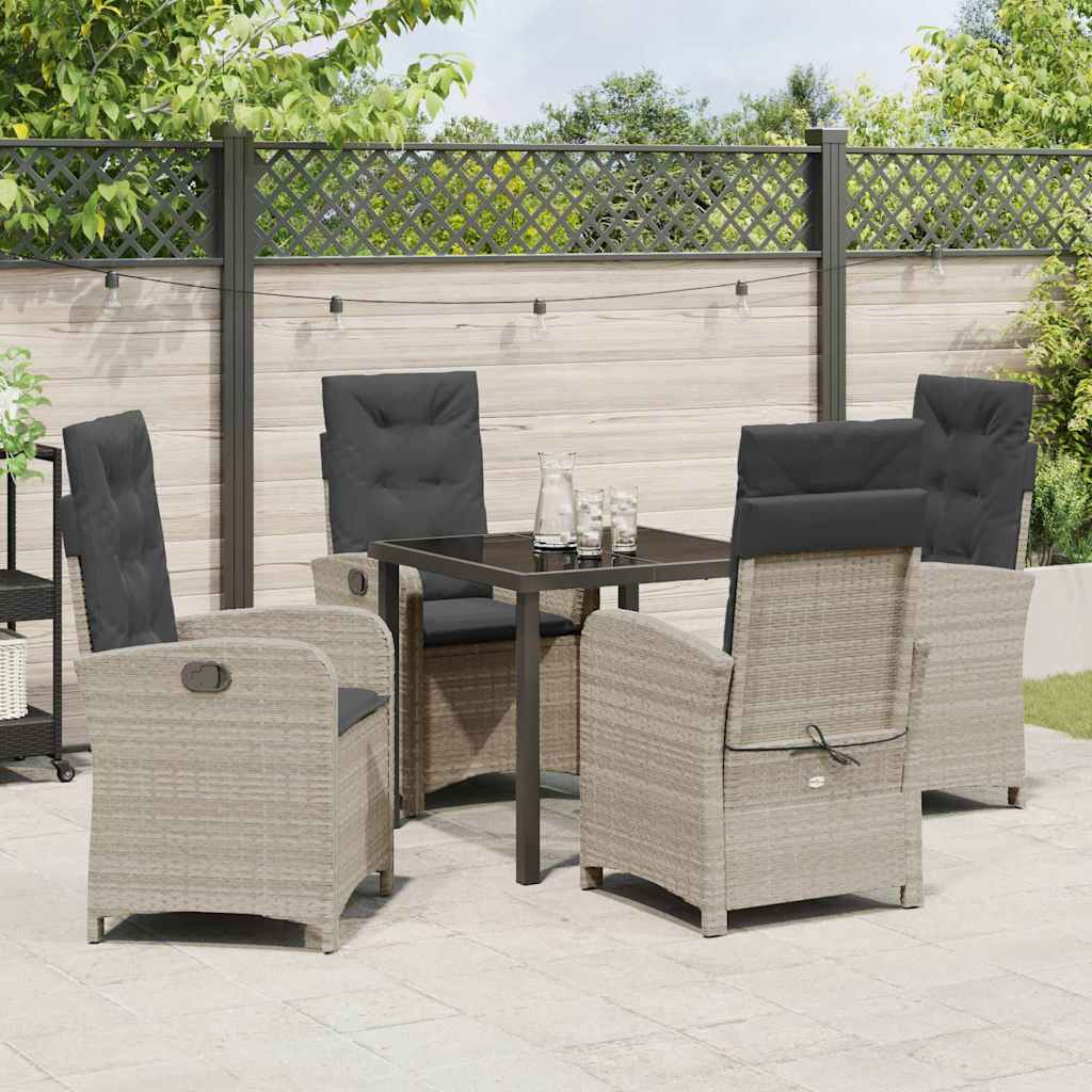 Ensemble de salle à manger pour jardin 5 pcs Gris clair - XIOS