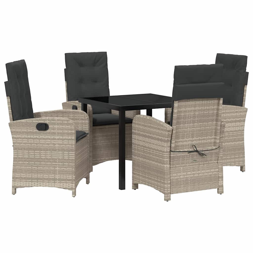 Ensemble de salle à manger pour jardin 5 pcs Gris clair - XIOS