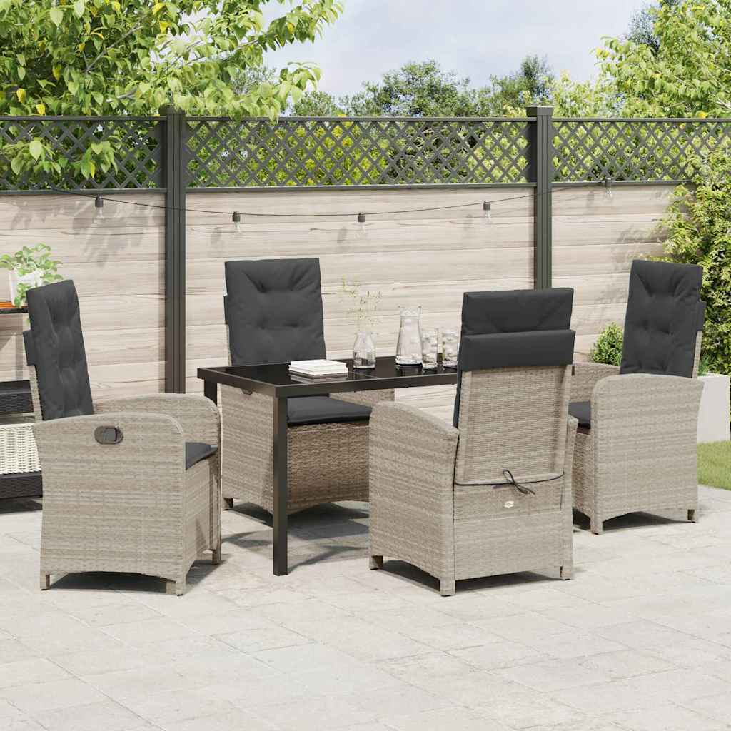 Ensemble de salle à manger pour jardin 5 pcs Gris clair - XIOS