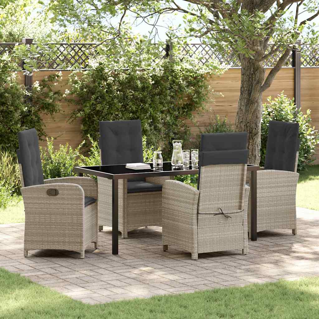 Ensemble de salle à manger pour jardin 5 pcs Gris clair - XIOS