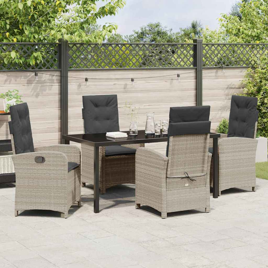 Ensemble de salle à manger pour jardin 5 pcs Gris clair - XIOS