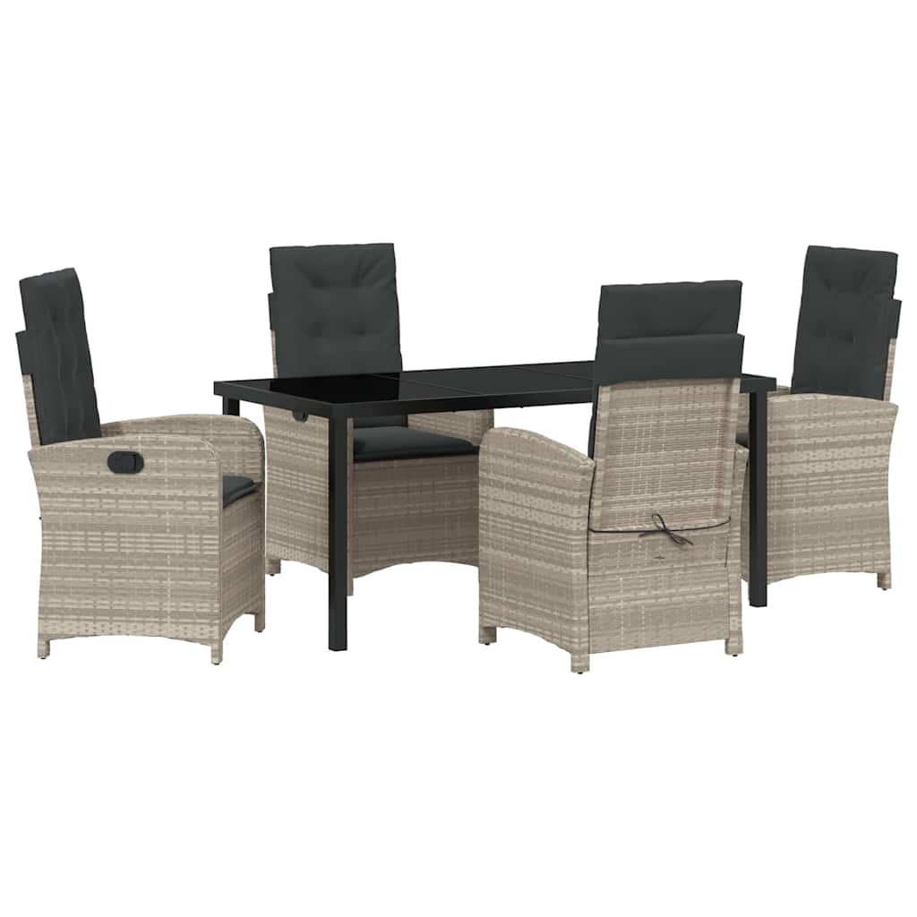 Ensemble de salle à manger pour jardin 5 pcs Gris clair - XIOS