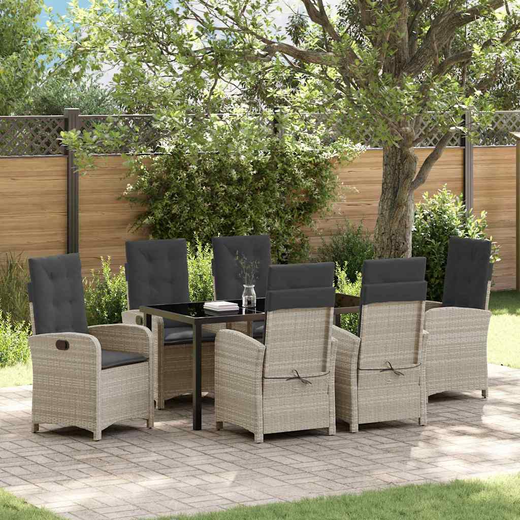 Ensemble de salle à manger pour jardin 7 pcs Gris clair - XIOS