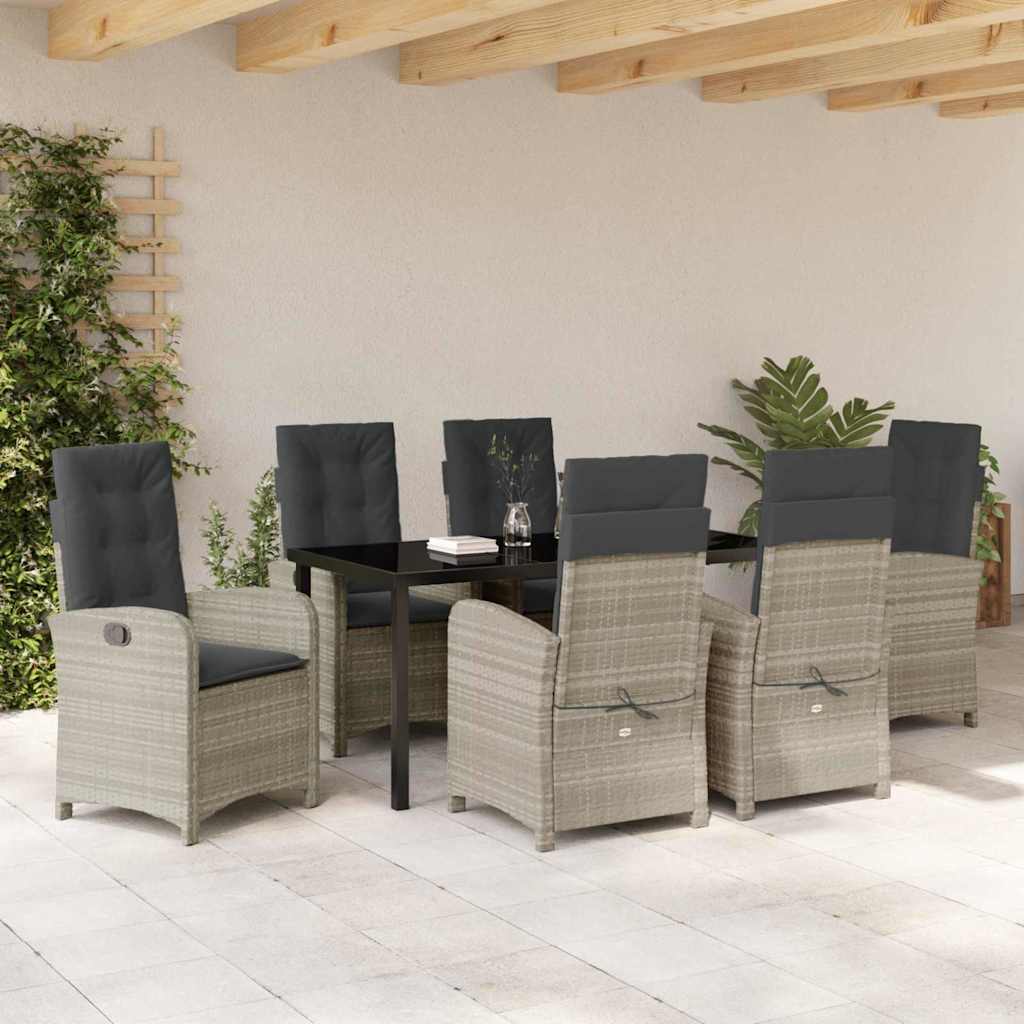 Ensemble de salle à manger pour jardin 7 pcs Gris clair - XIOS