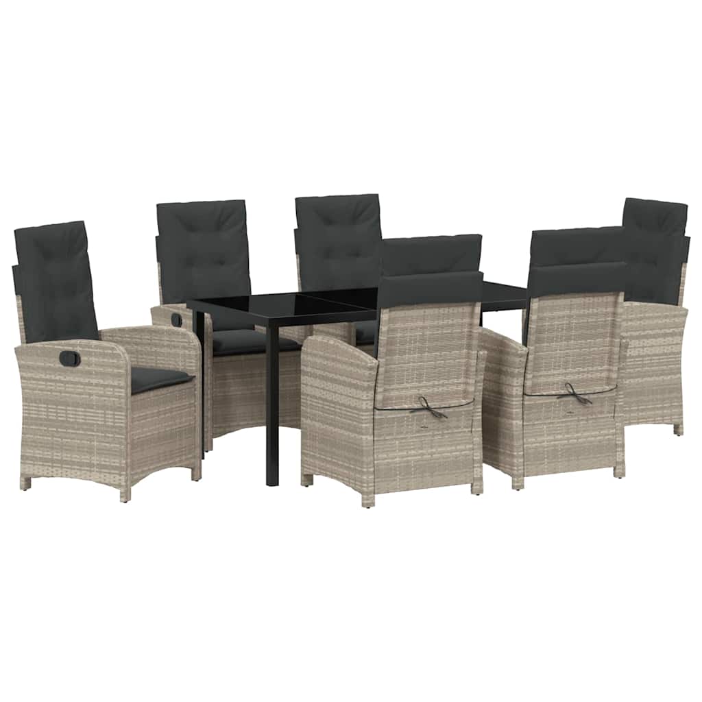 Ensemble de salle à manger pour jardin 7 pcs Gris clair - XIOS