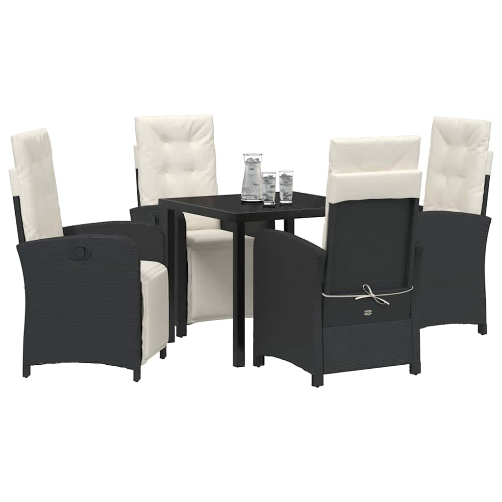 Ensemble de salle à manger pour jardin 5 pcs Noir polyrotin - XIOS