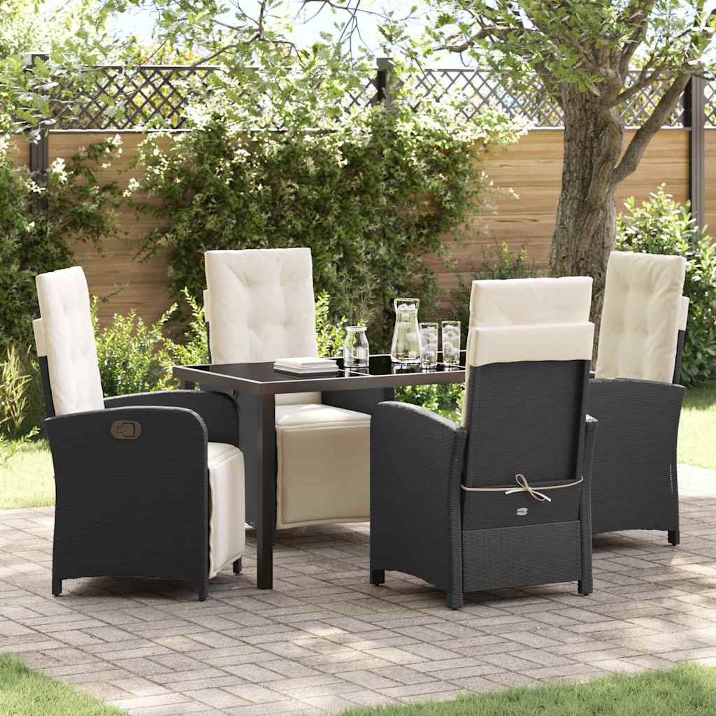 Ensemble de salle à manger pour jardin 5 pcs Noir polyrotin - XIOS
