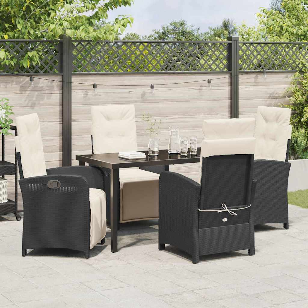Ensemble de salle à manger pour jardin 5 pcs Noir polyrotin - XIOS