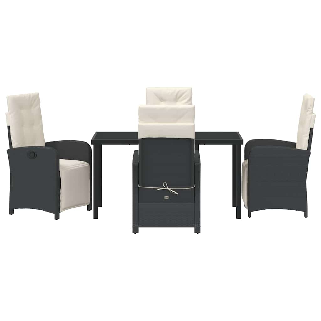 Ensemble de salle à manger pour jardin 5 pcs Noir polyrotin - XIOS