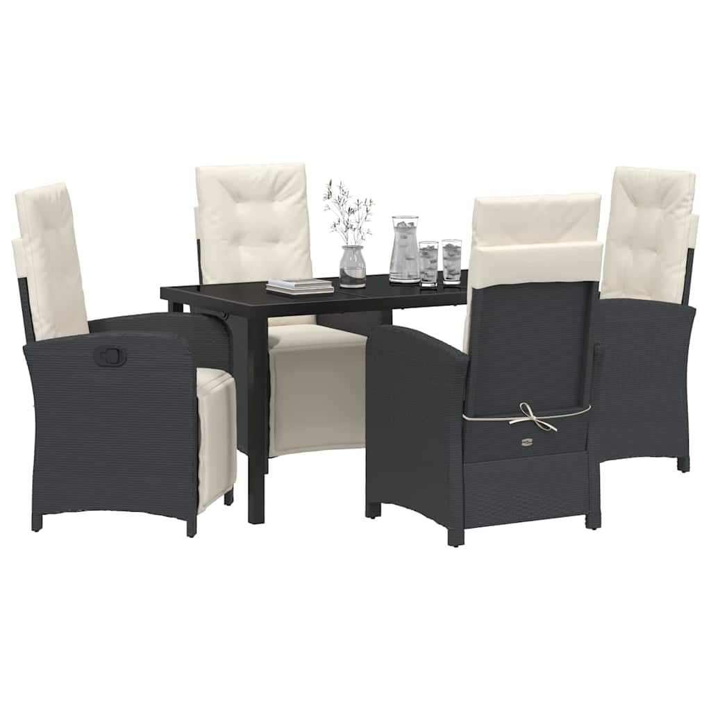 Ensemble de salle à manger pour jardin 5 pcs Noir polyrotin - XIOS