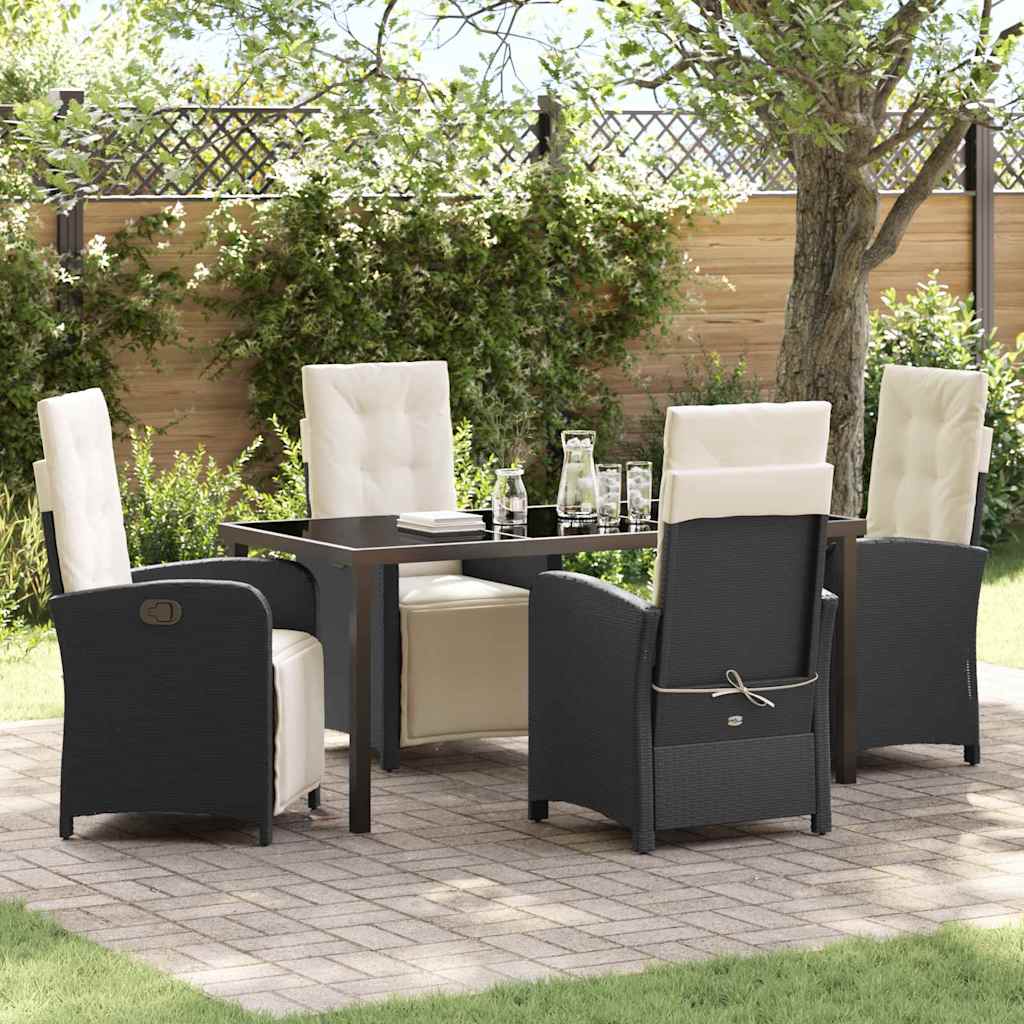 Ensemble de salle à manger pour jardin 5 pcs Noir polyrotin - XIOS