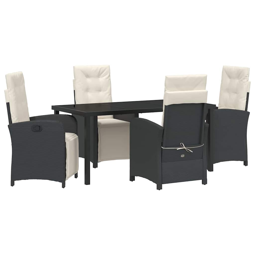 Ensemble de salle à manger pour jardin 5 pcs Noir polyrotin - XIOS