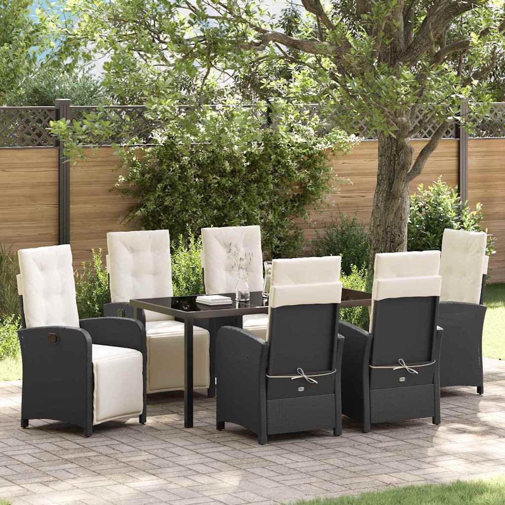 Ensemble de salle à manger pour jardin 7 pcs Noir polyrotin - XIOS