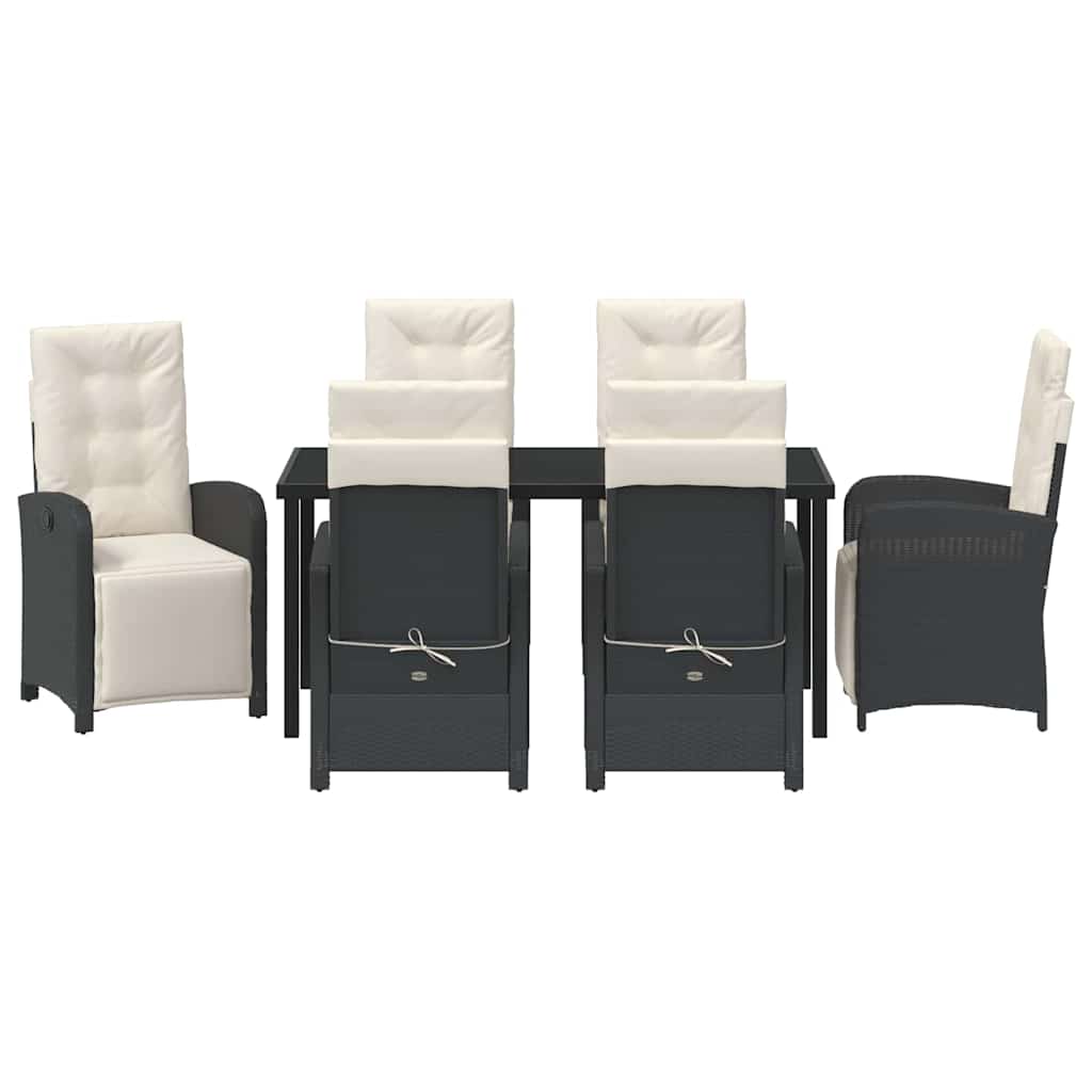Ensemble de salle à manger pour jardin 7 pcs Noir polyrotin - XIOS