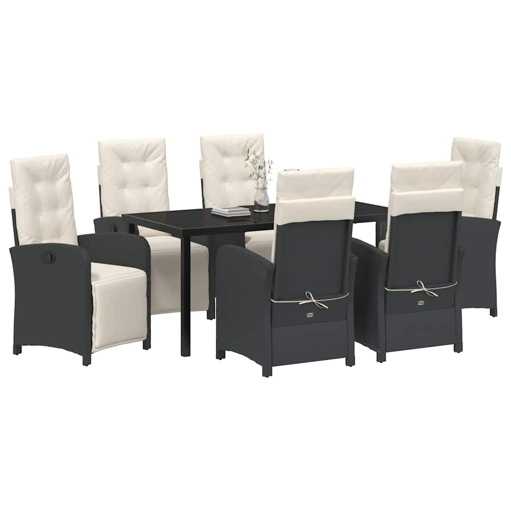 Ensemble de salle à manger pour jardin 7 pcs Noir polyrotin - XIOS