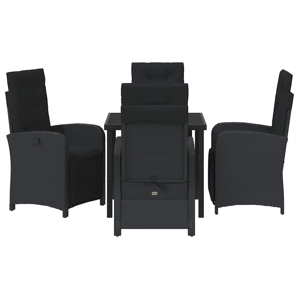 Ensemble de salle à manger pour jardin 5 pcs Noir polyrotin - XIOS