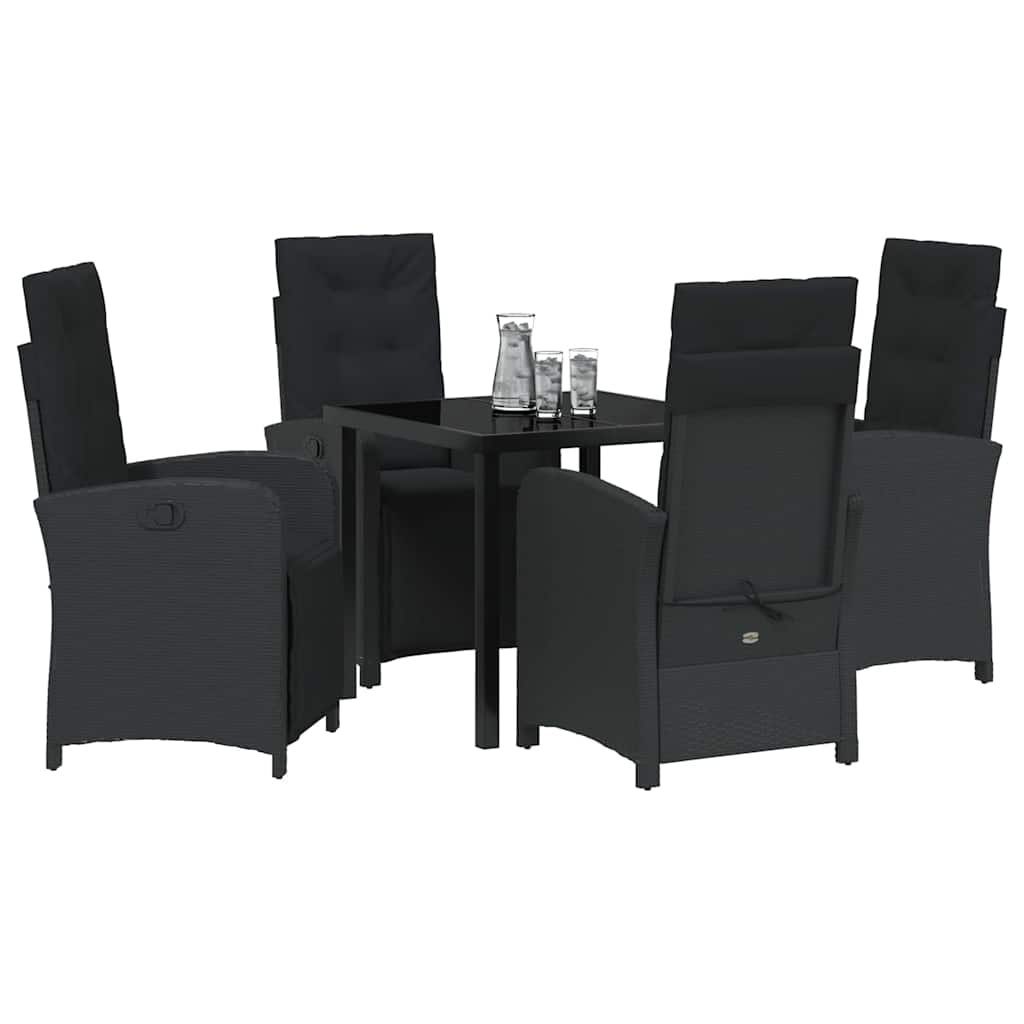 Ensemble de salle à manger pour jardin 5 pcs Noir polyrotin - XIOS
