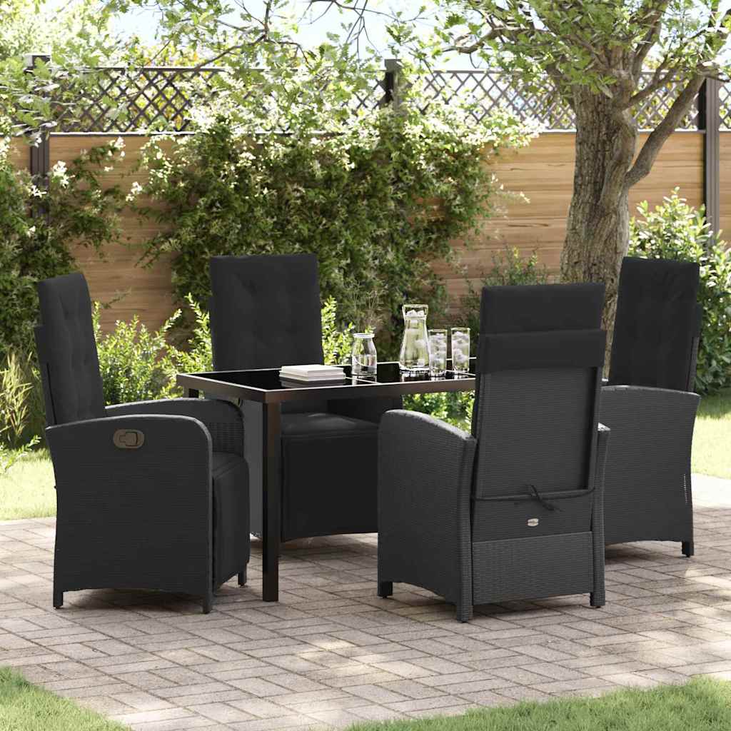 Ensemble de salle à manger pour jardin 5 pcs Noir polyrotin - XIOS
